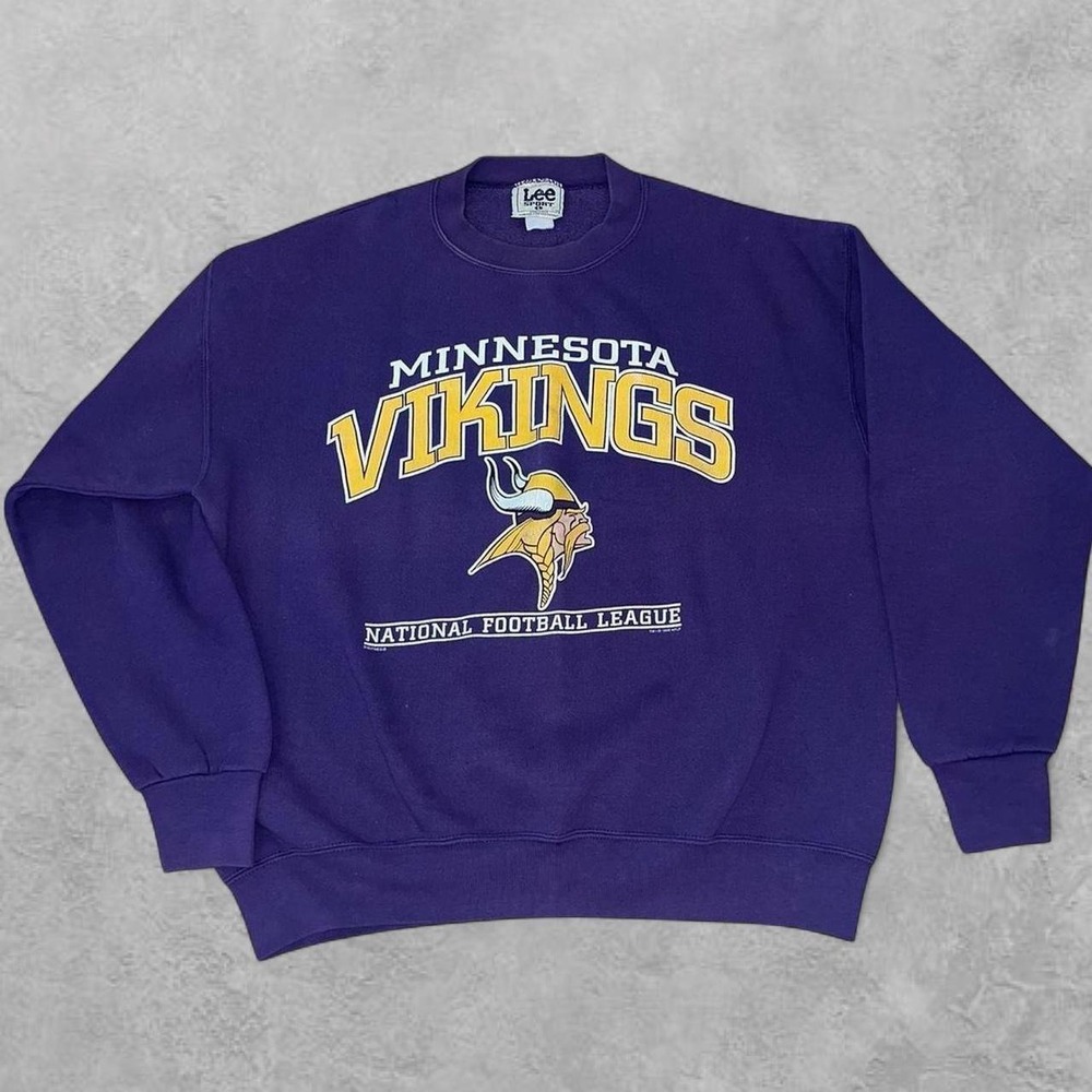 Vintage 1998 Minnesota Vikings Lee Sport Crewneck Sweatshirt Purple Mens XL